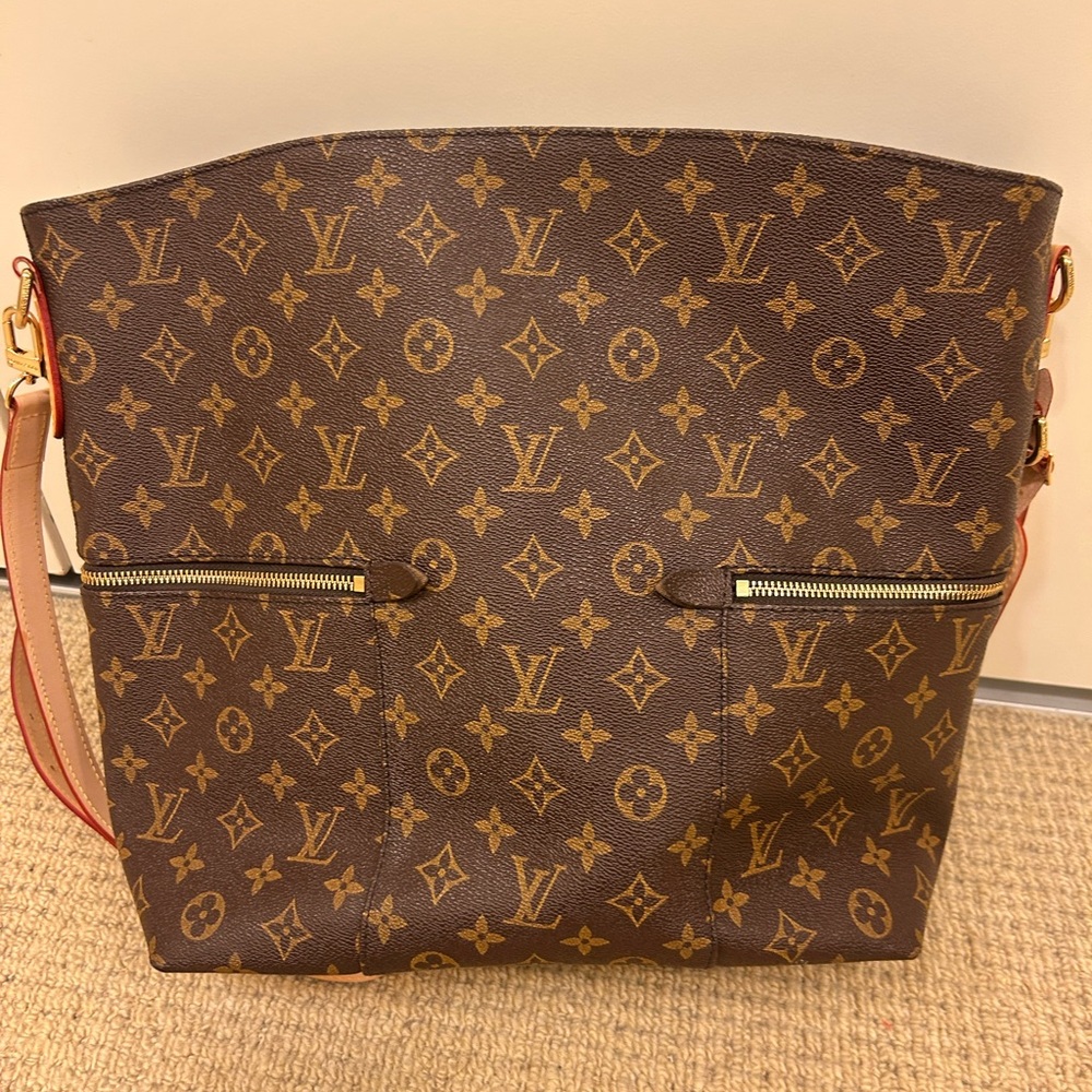 Rare Louis Vuitton Brown Monogram large Melie handbag purse